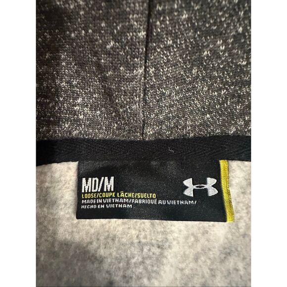 Under Armour MensHeather Gray Rival Terry Full-Zip Hoodie Sweatshirt Medium - Picture 4 of 5